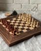 تصویر  تخته نرد  شطرنج چوب روس طرح گردو